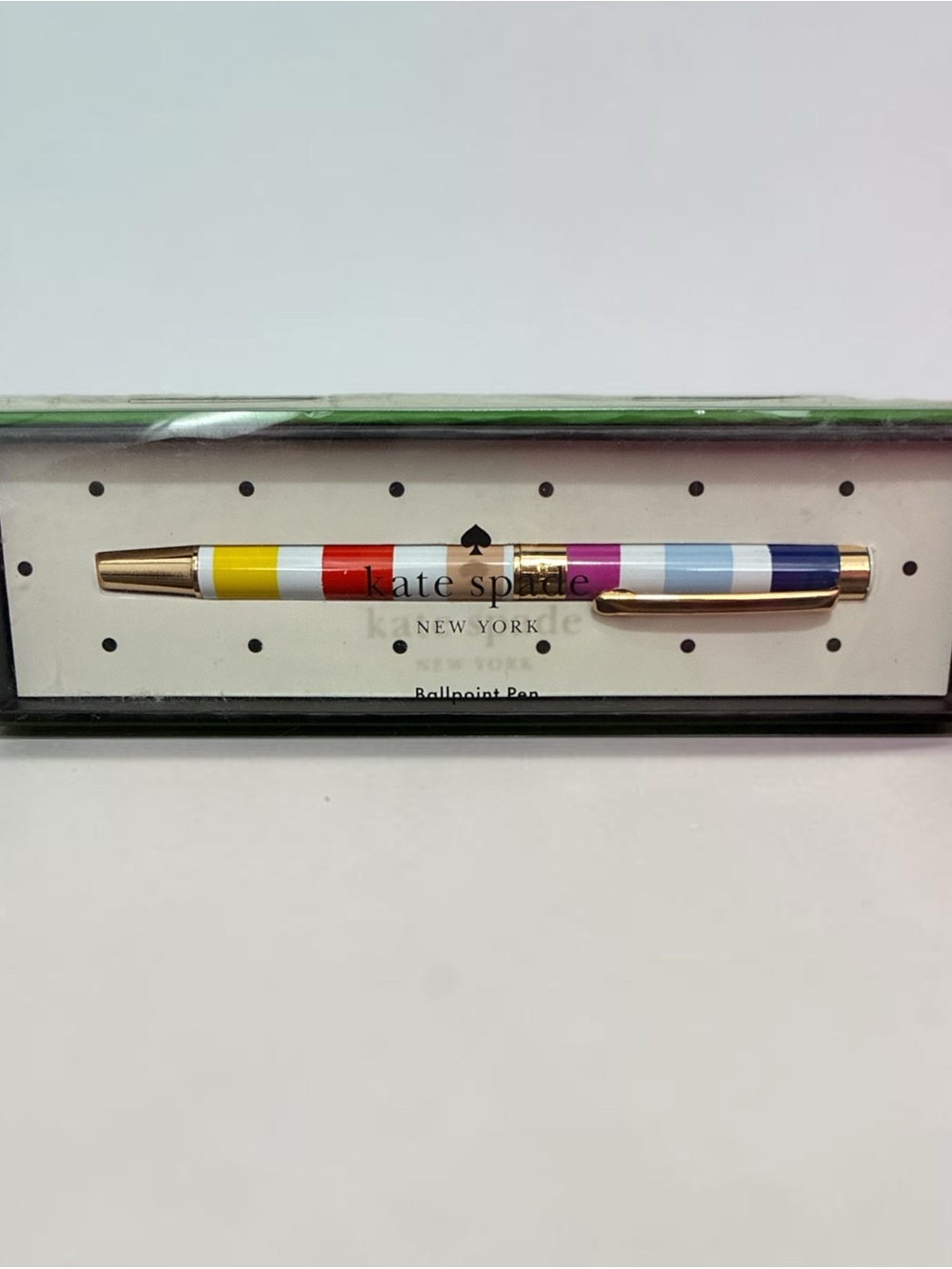 kate spade Striped Gold-Tone Multicolor Ballpoint Pen NWT